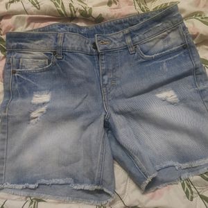 vero moda, blue denim shorts