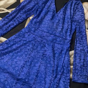 Blue Lace Mini  Dress