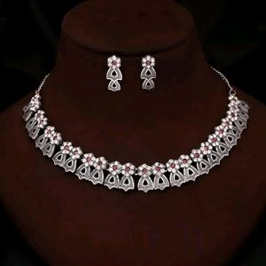 Stylish Silver Brass Beads Jewellery Set For Women