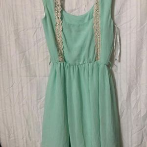 Cyan Colour Sleeveless Dress