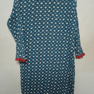 Blue Coloured Cotton Kurta