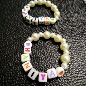 Name Bracelet With White Pearl