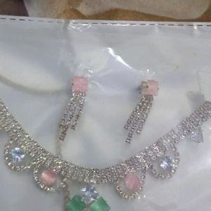 Diamond Neckless +Earing