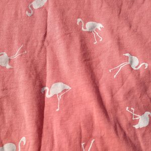 White Flamingo Print Pink T-Shirt