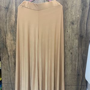 Nude Golden Palazzo Skirt