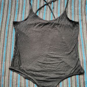 Black Crisscross Bodysuit