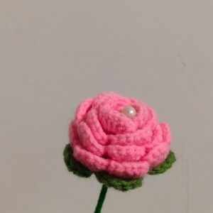 Crochet Pink Rose