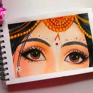 Radha Krishna Eyes Drawing