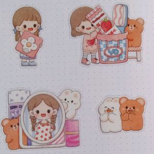 Korean Kawaii Transparent Journalsay Stickers