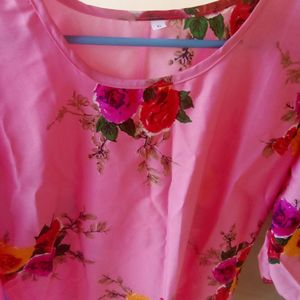 New Floral Printed Crepe Kurti