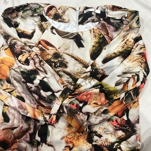 Birds printed multicoloured dress