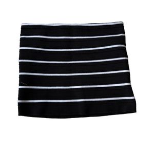 Black Skirt White Stripes