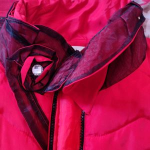 Red Beutiful Jacket With Designer Neck