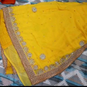 Golden Embroidery Saree