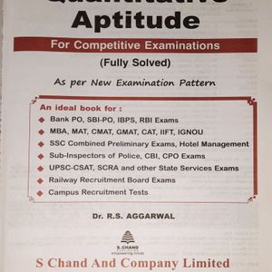 Quantitative Aptitude RS Agarwal for Competitive Examination