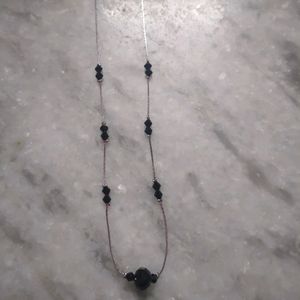 Beautiful Black Pearl Silver Necklace