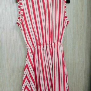 Pink And White Striped Dress