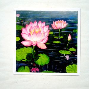 Lotus Painting Flower Kamal Ful