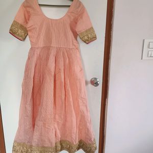 Peach Coloured Anarkali Kurti.