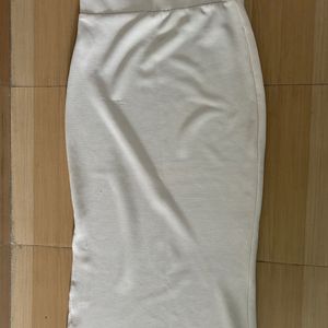 White Long Slit Skirt