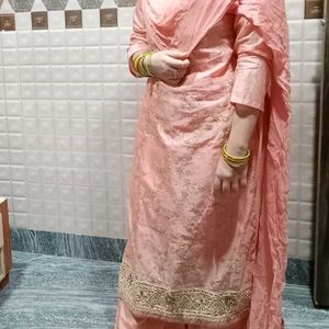 Peach Embroidery Kurta Set