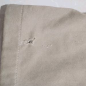 Khaki Colour Loose Fit Cotton Pants