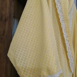 Japanese Kimono Style Yellow Lacy Gown