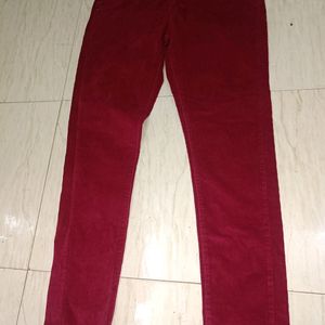 Beautiful Velvet Jeans With Hot Pink Colour