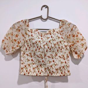 Korean Floral Top & Skirt Co-ord Set