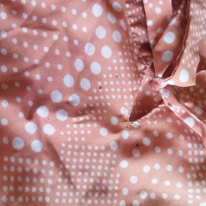 Colar Colour Frock With White Polka Dots