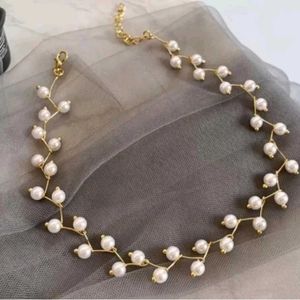 Pearl Sterling Choker Necklace