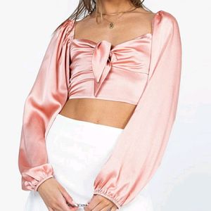 PRINCESS POLLY Peach Crop Top