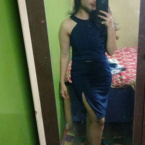 BLUE SLIT CUT DRESS #casual #diwali #partywea