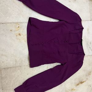 Square Neck Purple Crop Top