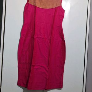 Sleeveless Lovely Pink Cotton Kurti