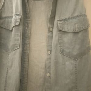 Denim sleeveless over coat or jacket vintage