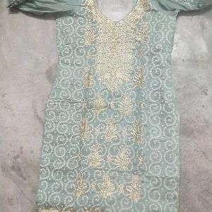 Designer Kurta With Pant & Big Dupatta New Conditi