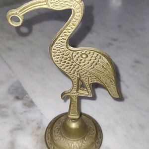 Brass  One Legged Stork Statue