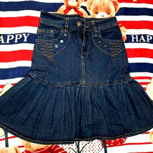 Denim Ruffle Skirt