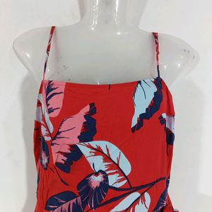 Red Printed Casual Dress (Women)