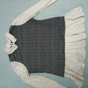 Korean Checkered Wool Top