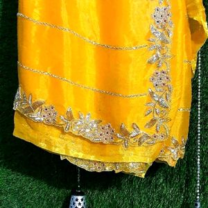 Beautiful bright yellow saree