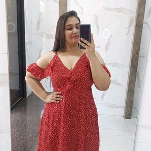 Red Drop Shoulder Dress