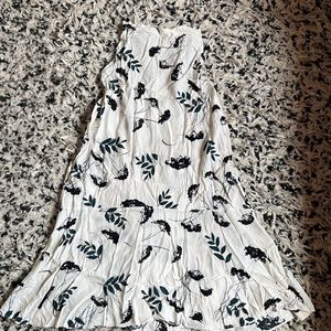 Halter Neck White Printed Dress