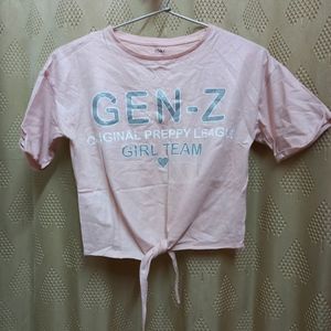 Printed Cropped T Shirt For Girls