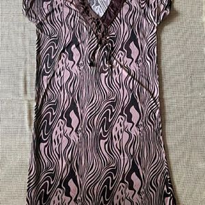 Printed Nighty With Side Slit