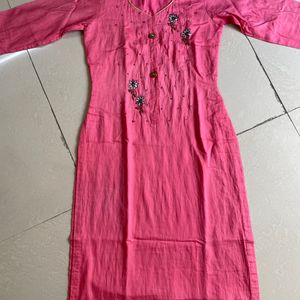 Pink And Blue Kurta Set For Women