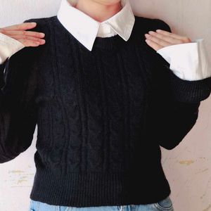 Round Neck Black Sweater