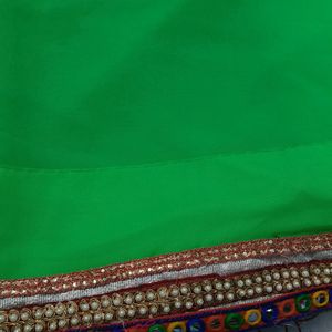 Fluorescent Green Saree