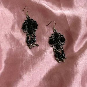 Black Oxidised Earrings (Jhumka)